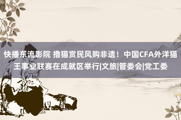 快播东流影院 撸猫赏民风购非遗！中国CFA外洋猫王事业联赛在成就区举行|文旅|管委会|党工委