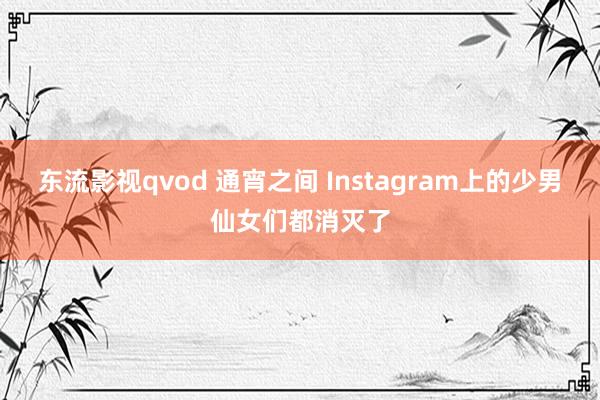 东流影视qvod 通宵之间 Instagram上的少男仙女们都消灭了